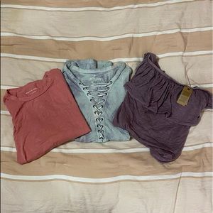 3 american eagle shirts